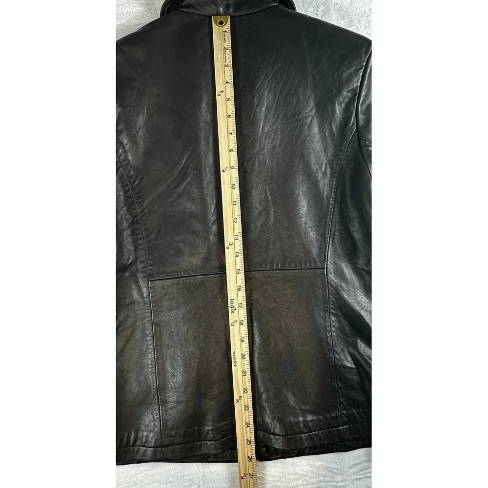 VTG Banana Republic Men's L Black Soft Leather Jacket Zip Up 90s Y2K Minimalist